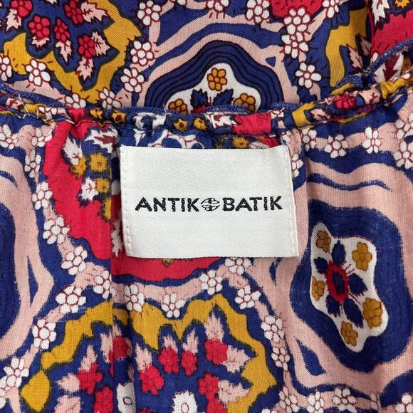 Antik Batik Sam Layered Printed Voile Maxi Dress Red Size S/ 38 - Picture 10 of 11